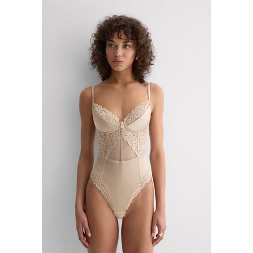 Intimissimi body carioca silky flowers naturale