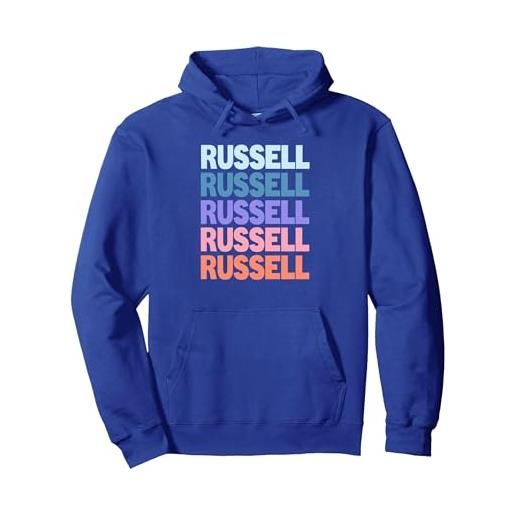 Cool Russell Gift Ideas funny modern repeated text design russell felpa con cappuccio, unisex per adulti, viola, l
