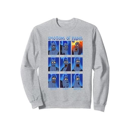 Disney hercules hades emotions felpa, unisex per adulti, grigio melange, s
