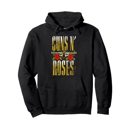 Guns N' Roses big guns felpa con cappuccio felpa con cappuccio, unisex per adulti, grigio scuro, l