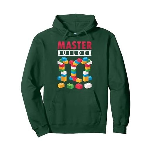 Coole Baumeister Bauklötze Geschenk cooler baumeister - mattoni colorati da costruzione in mattoni felpa con cappuccio, unisex per adulti, grigio scuro, xl