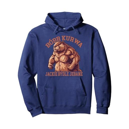 Bober Bobr Kurwa felpa con cappuccio, unisex per adulti, blu reale, xl