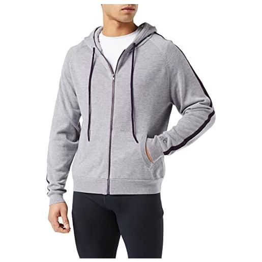 Active Cashmere a|c sport perfromance top con cappuccio felpa, grigio chiaro, m uomo