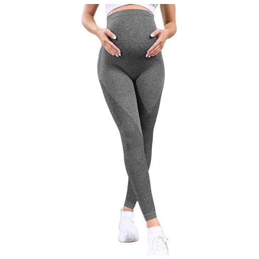 LKRSEEF leggins premaman donna guaina premaman leggins sportivi incinta pants maternity post parto salopette pantaloni vita alta abito pantalone tuta invernale con elastico in abiti invernali vestaglia