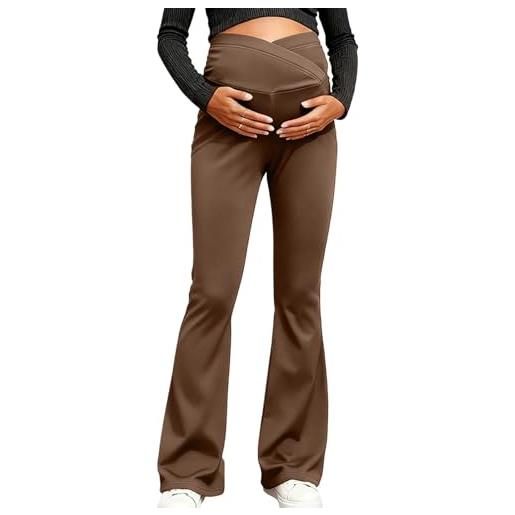 Luadnysin leggins premaman leggins premaman donna calze 40 denari leggings caldi pantaloni yoga con elastico in vita abito invernale vestito invernali collant eleganti pantalone nero comodi inverno