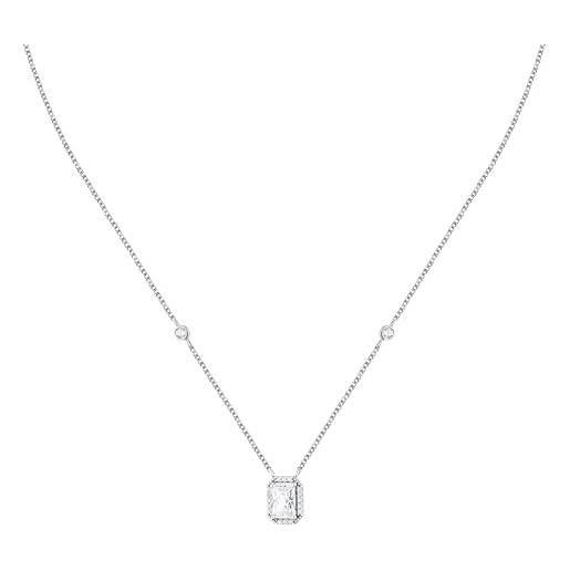 Morellato collana donna in argento 925 riciclato, zirconi, ciondolo ottagonale, collezione tesori