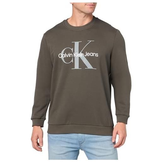 Calvin Klein uomo felpa core monologo senza cappuccio, nero (ck black), xs