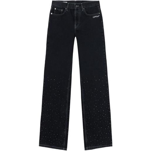 Off-White x swarovski jeans con cristalli - nero