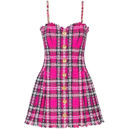 Balmain abito a quadri - rosa