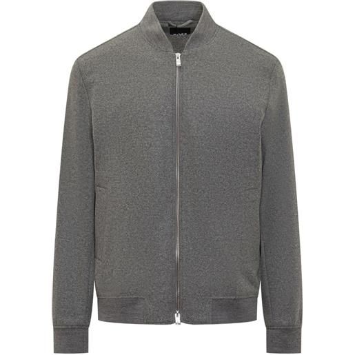 BOSS felpa p-hanry con zip - grigio