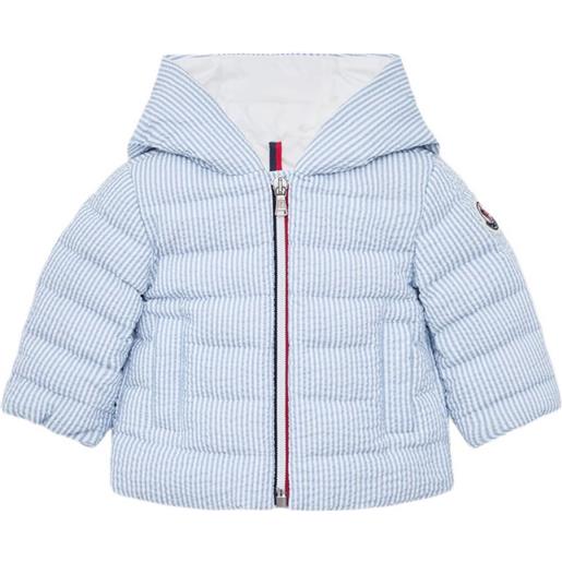 Moncler Enfant piumino haluk seersucker con cappuccio - blu