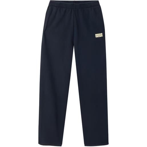 American Vintage pantaloni sportivi plizzy con vita elasticizzata - blu