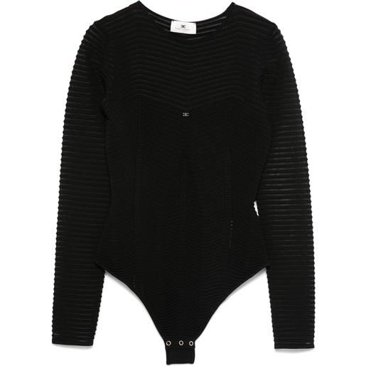 Elisabetta Franchi body con motivo pied-de-poule - nero