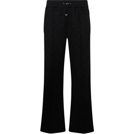 Philipp Plein pantaloni sportivi con monogramma - nero