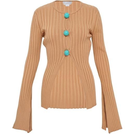 Stella McCartney cardigan a coste - toni neutri