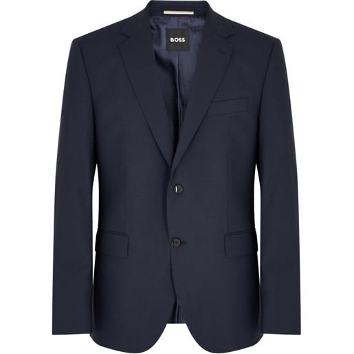 BOSS giacca aderente con bottoni - blu
