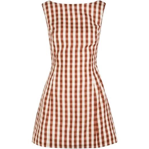 Faithfull the Brand abito sofia a quadretti - marrone