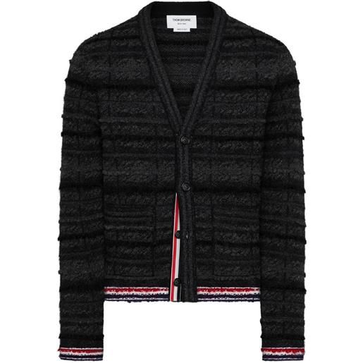 Thom Browne cardigan con motivo tartan jacquard - nero