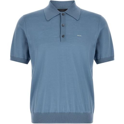 Prada polo in lana vergine - blu