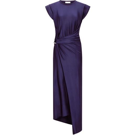 Rabanne abito midi con dettaglio piercing - blu