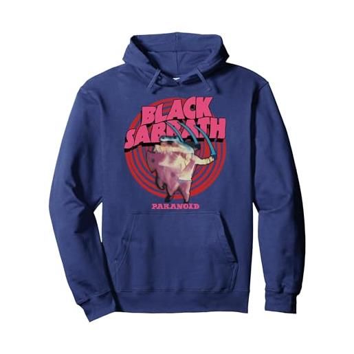 Black Sabbath paranoid classic rock album musica art print felpa con cappuccio, unisex per adulti, navy, l