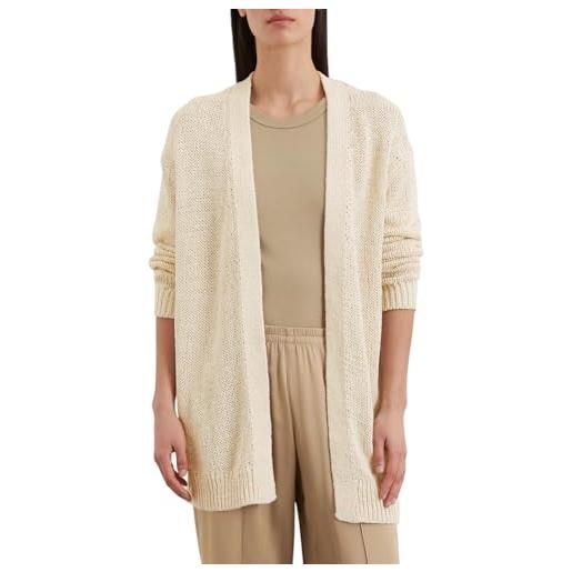 Marc O'Polo marc oߴpolo donna cardigan con scollo a v loose fit, bianco sporco (natural cotton), xs