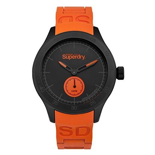 Superdry SYG122E Orologio Da Polso Uomo – Cassa Acciaio 45mm, Quadrante Grigio, Cinturino In Nylon, Movimento Al Quarzo, Impermeabile 30m