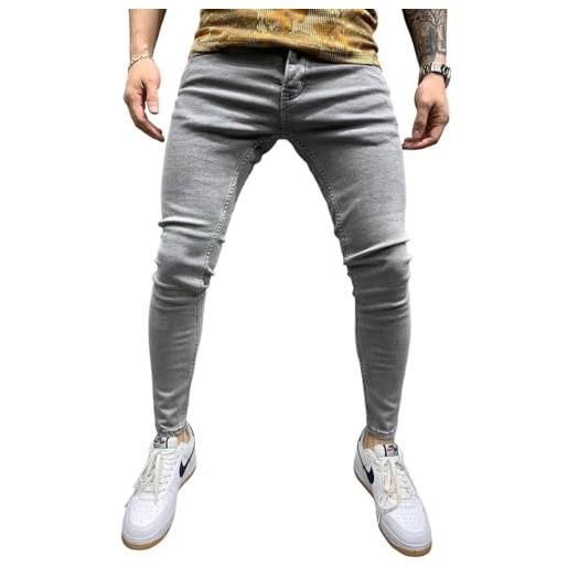 GUOCU Jeans Strappati Uomo - Skinny Slim Fit Stretch - Pantaloni Moda Motociclista E Tempo Libero