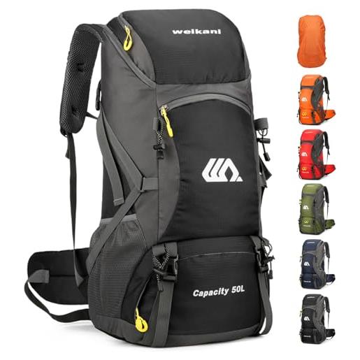 Zaino Da Viaggio Extra Large 50L: Per Laptop 17.3 Pollici, Uomo Donna, Impermeabile Con Porta USB