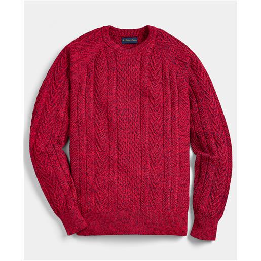 Brooks Brothers maglia girocollo twist fisherman rosso
