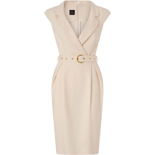 PINKO abito midi con cintura - toni neutri