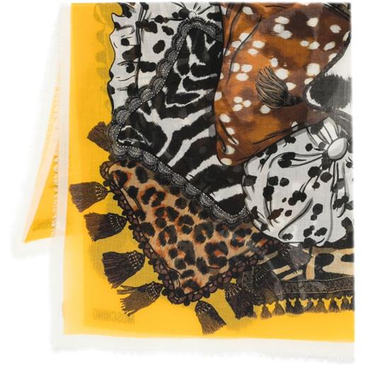 Moschino sciarpa con stampa animalier - giallo
