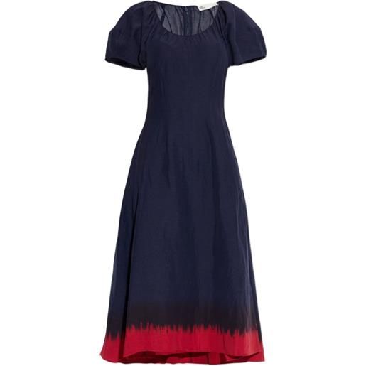 Tory Burch abito midi con maniche a palloncino - blu