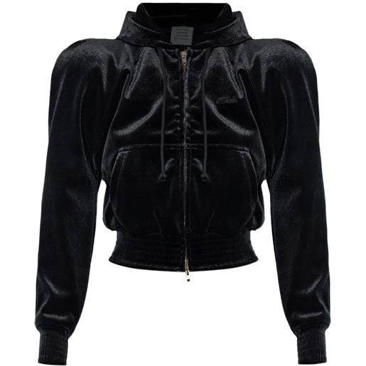 VETEMENTS felpa a maniche lunghe con cappuccio - nero