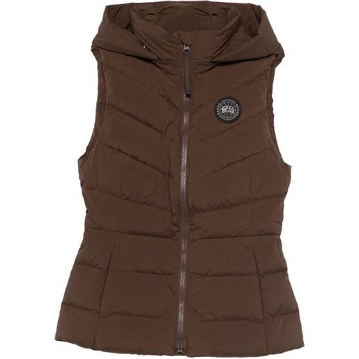 Canada Goose gilet clair trapuntato con cappuccio - marrone