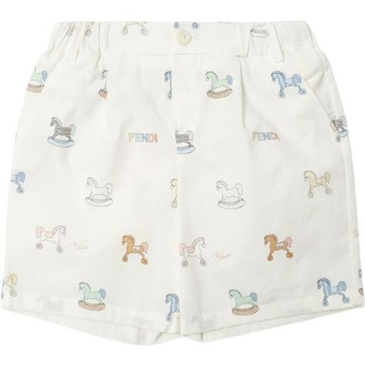 Fendi Kids shorts con stampa - toni neutri