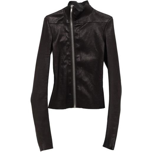 Rick Owens giacca in pelle con zip - nero
