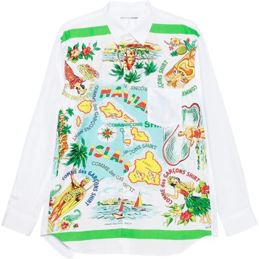 Comme Des Garçons Shirt camicia con stampa a fiori - bianco