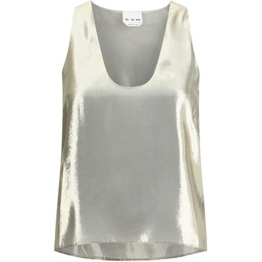 SA SU PHI canotta metallizzata - grigio