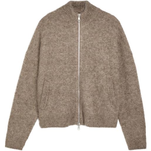PICANTE cardigan con zip - marrone