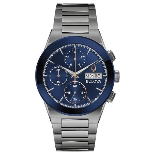 Bulova Orologio Cronografo Uomo 97B188 – Movimento Al Quarzo, Cinturino In Pelle, Quadrante Rotondo Con Data - 3