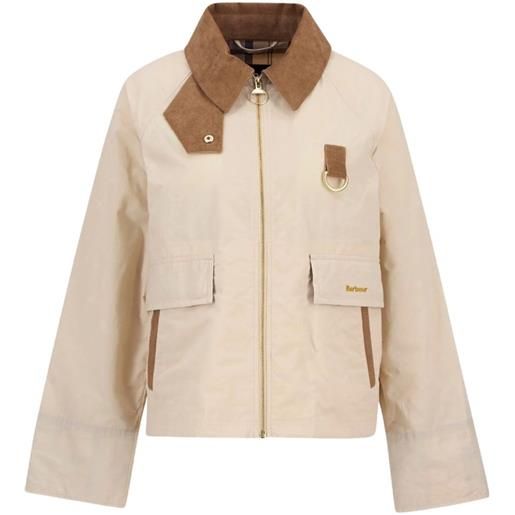Barbour giacca icons spey con colletto a coste - toni neutri