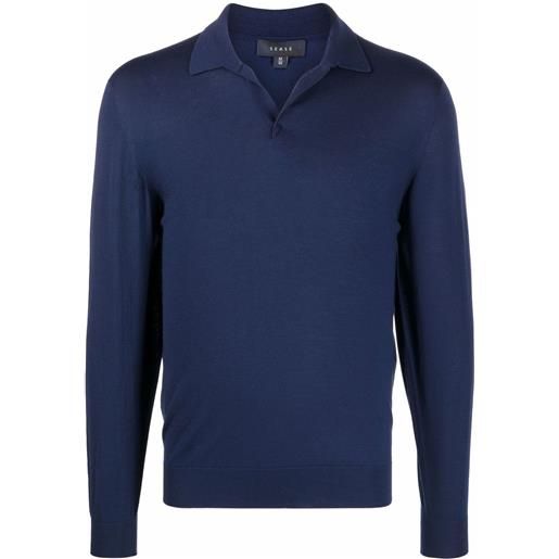 Sease polo a maniche lunghe - blu