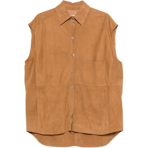 Erika Cavallini gilet con tasche - marrone