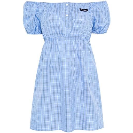 Miu Miu abito corto a quadri - blu