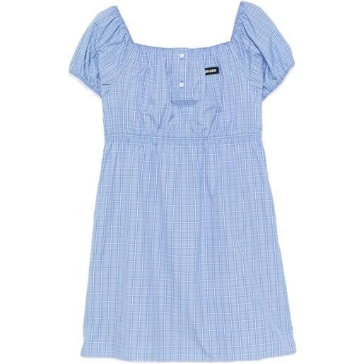 Miu Miu abito corto a quadri - blu