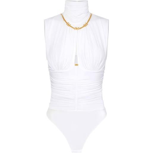 Elisabetta Franchi body drappeggiato - bianco