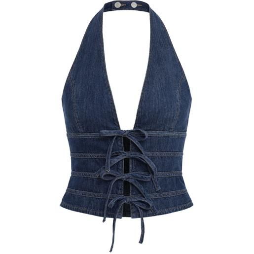 Reformation top con scollatura posteriore - blu