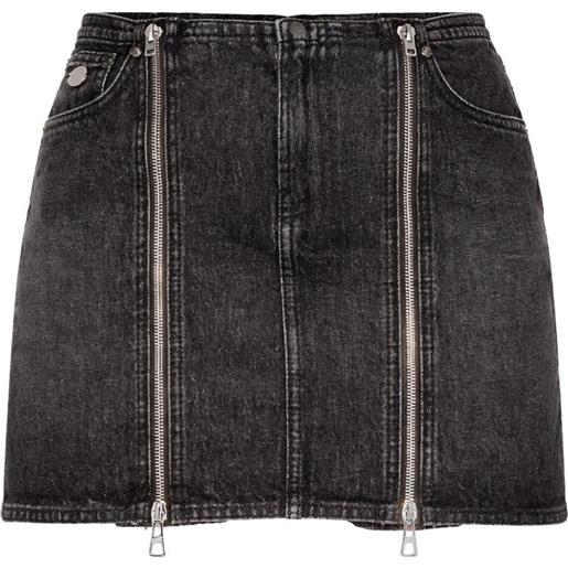 Jean Paul Gaultier minigonna denim con zip - nero
