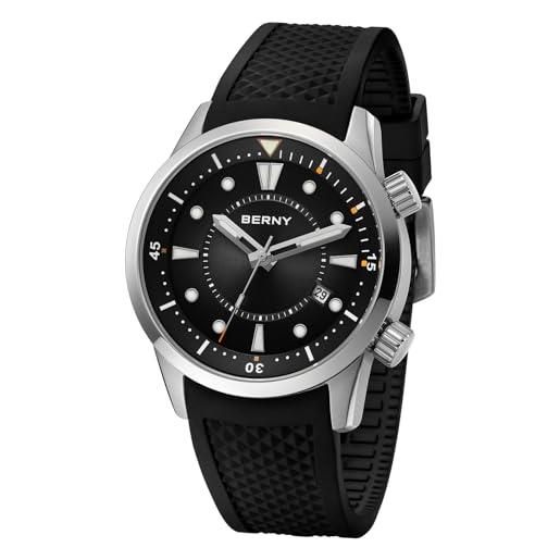 BERNY Orologio Automatico per Uomini 200M Impermeabile Orologio